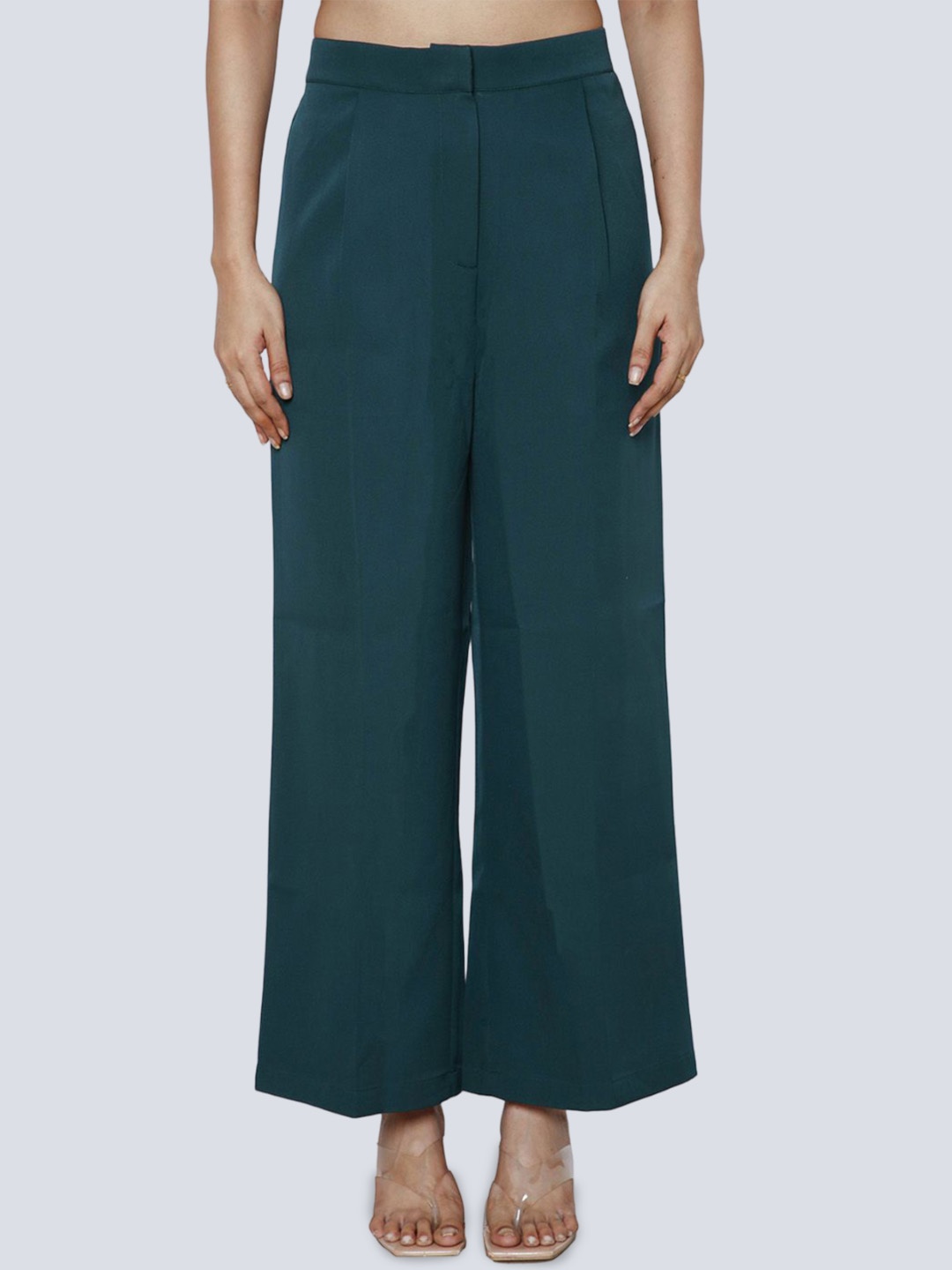 

Zink Studio Women High-Rise Parallel Trousers, Green