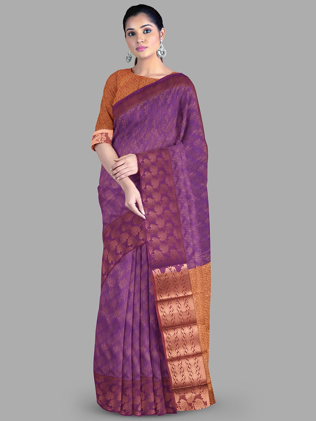 

The Chennai Silks Woven Designed Zari Patola Saree, Violet