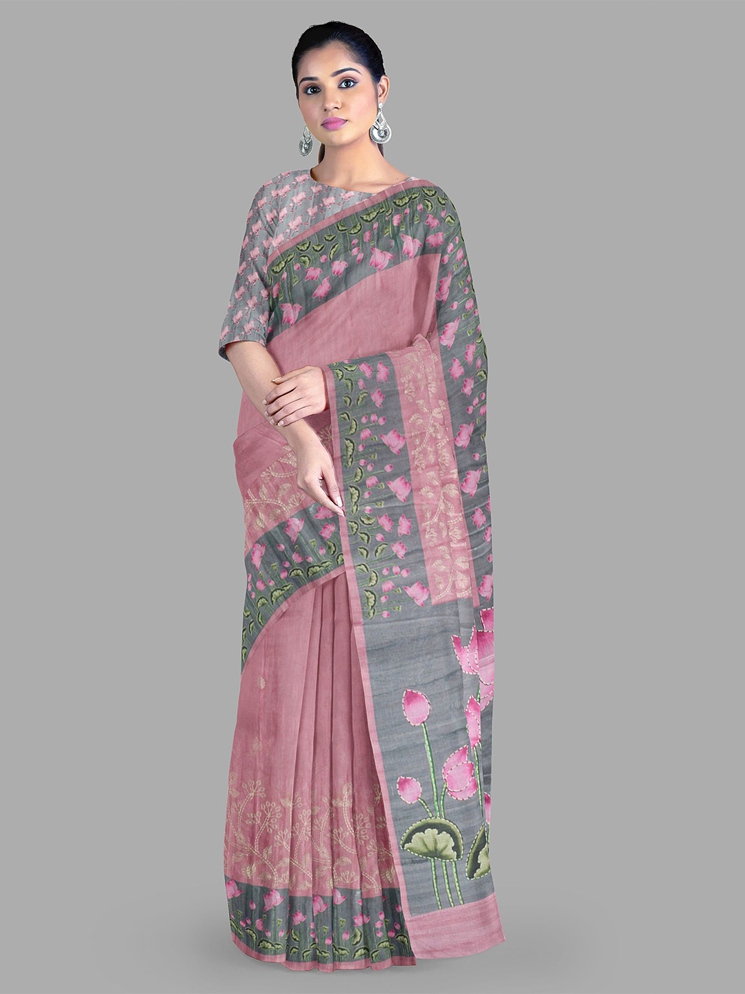 

The Chennai Silks Floral Banarasi Saree, Pink