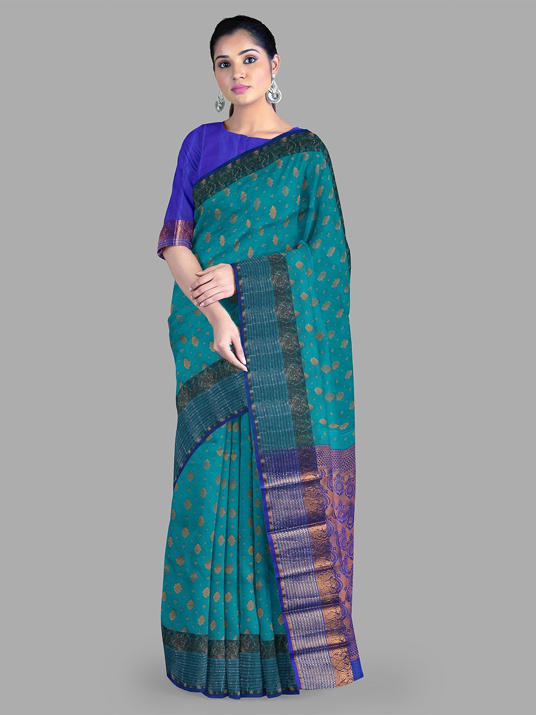 

The Chennai Silks Woven Design Zari Patola Saree, Blue