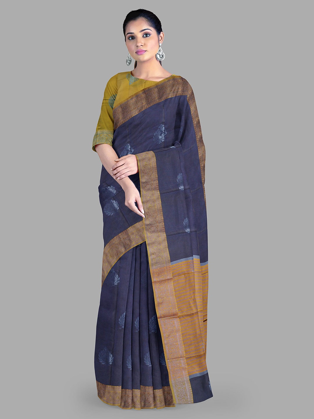 

The Chennai Silks Woven Design Patola Saree, Navy blue