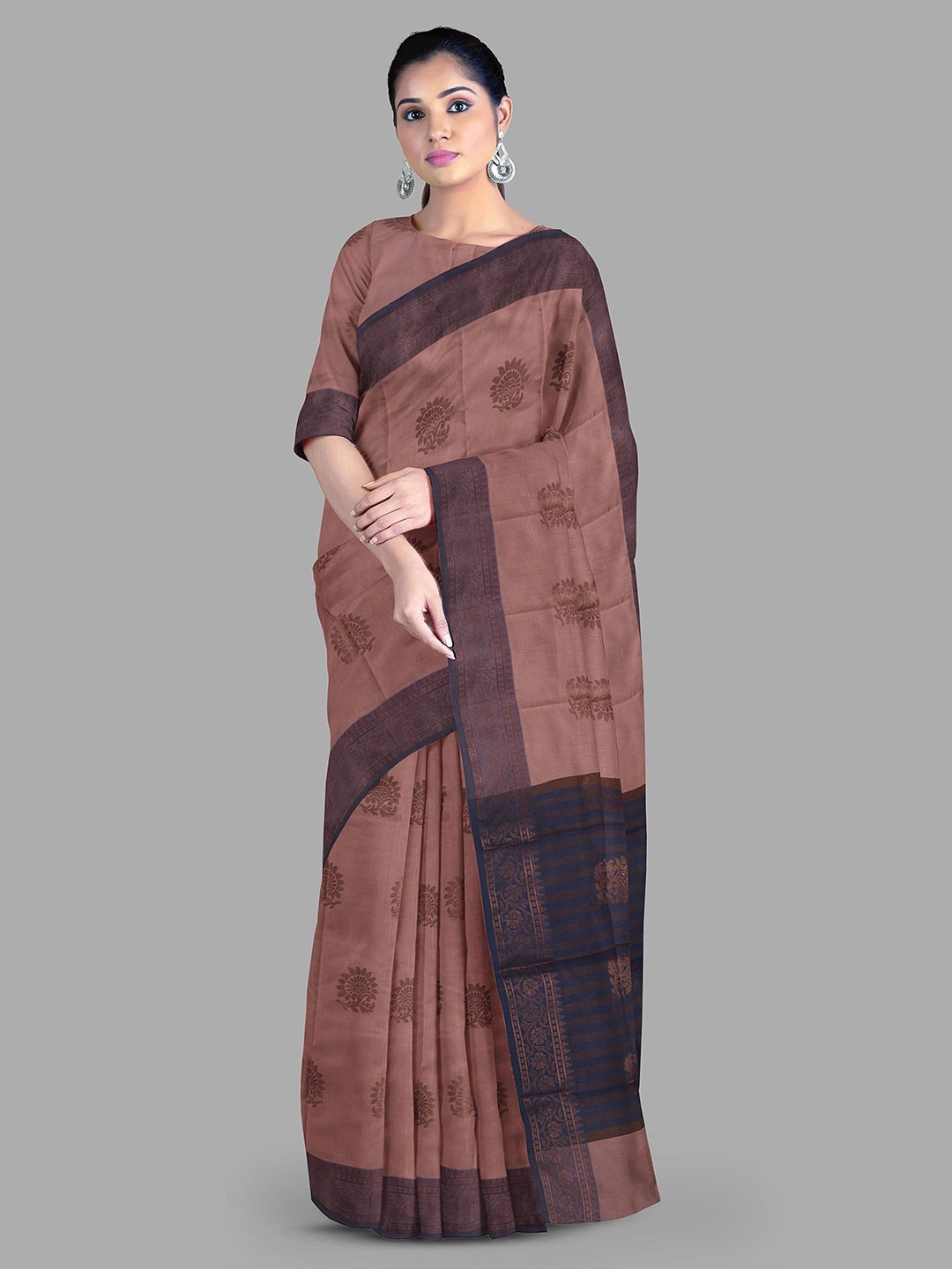 

The Chennai Silks Ethnic Motifs Zari Patola Saree, Brown