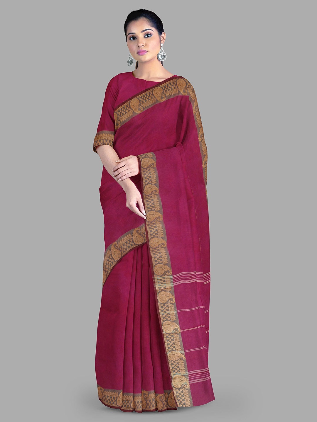 

The Chennai Silks Pure Cotton Chettinad Saree, Magenta