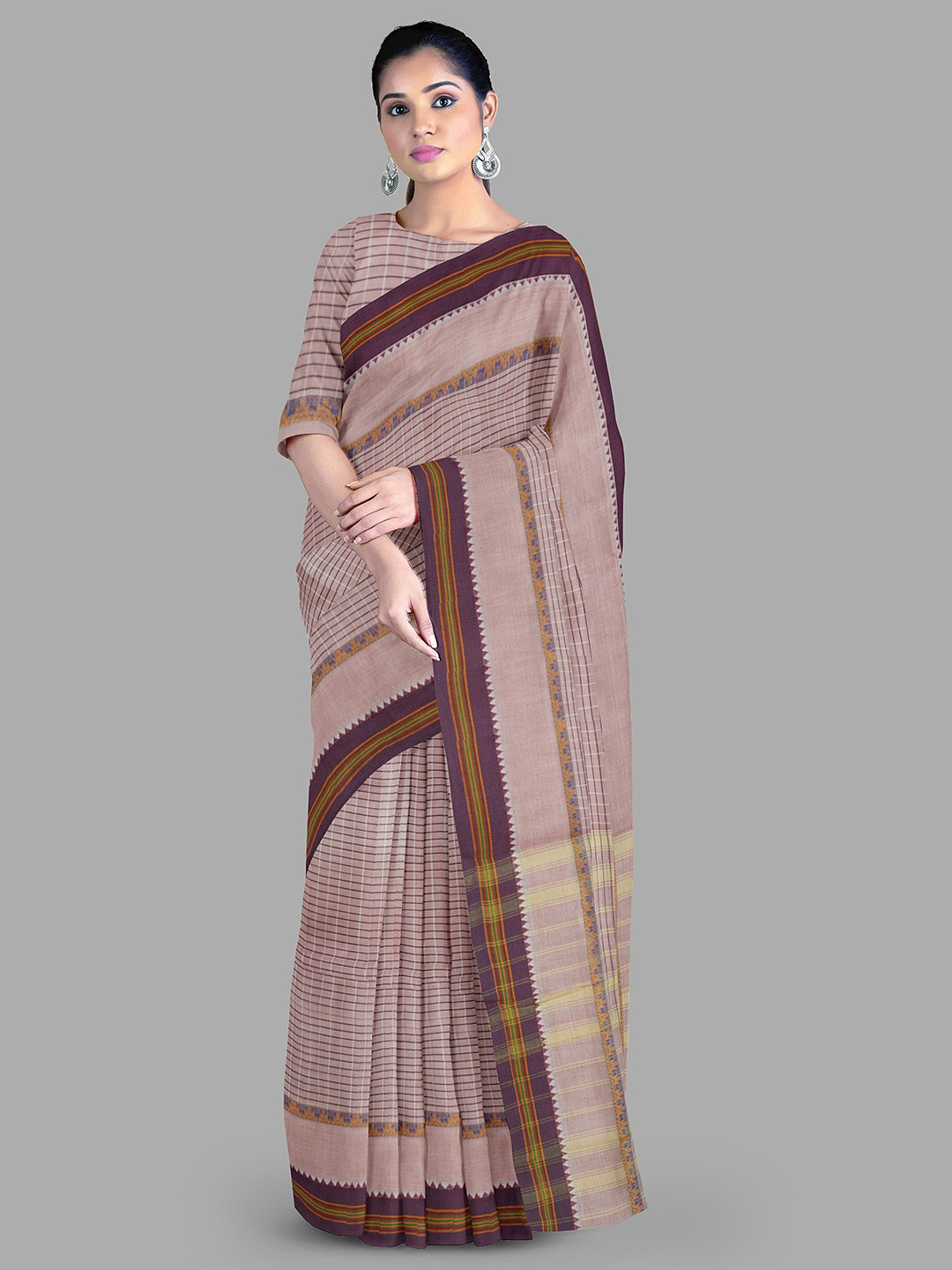 

The Chennai Silks Woven Design Pure Cotton Gadwal Saree, Pink