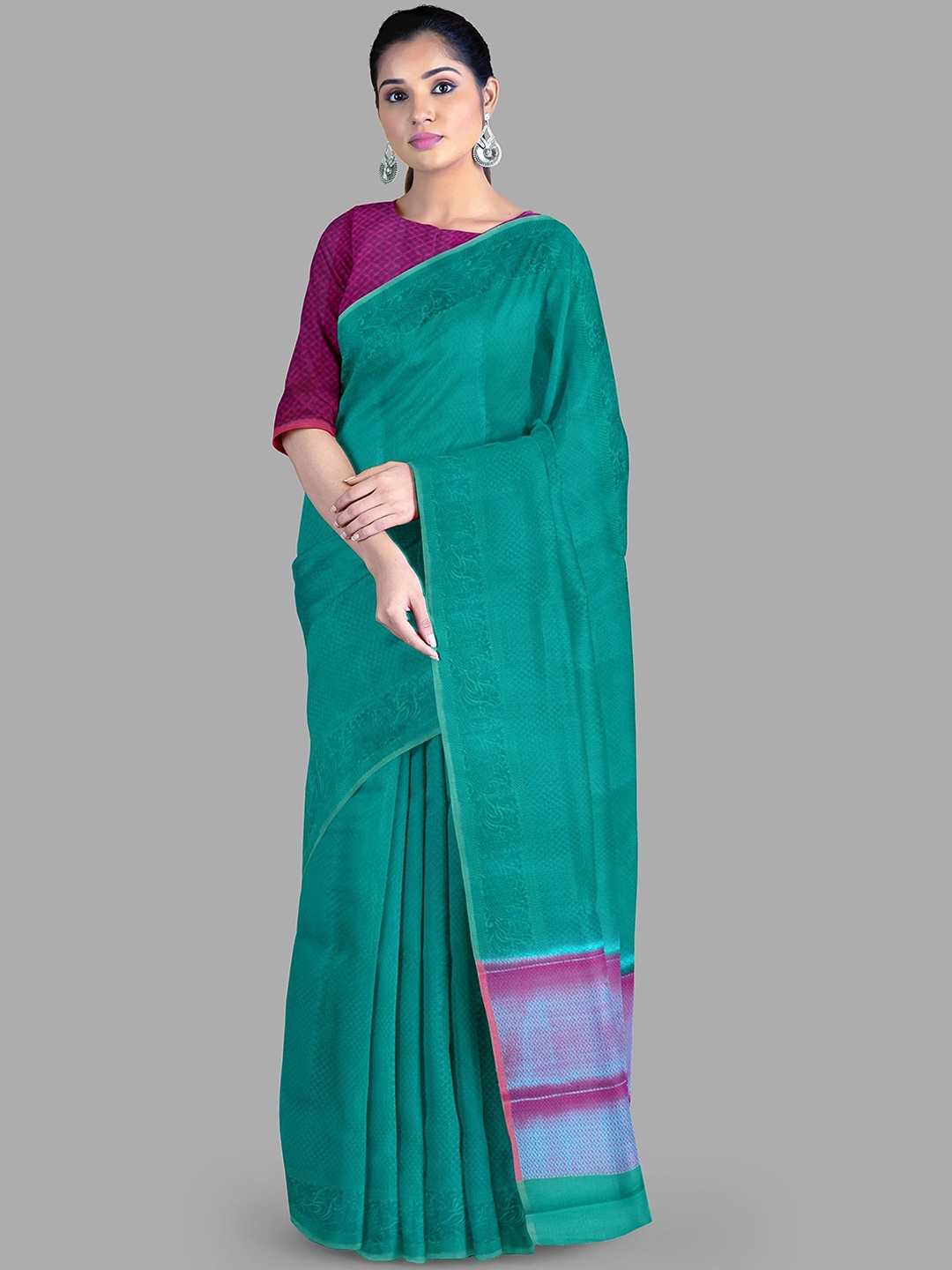 

The Chennai Silks Woven Design Zari Patola Saree, Green