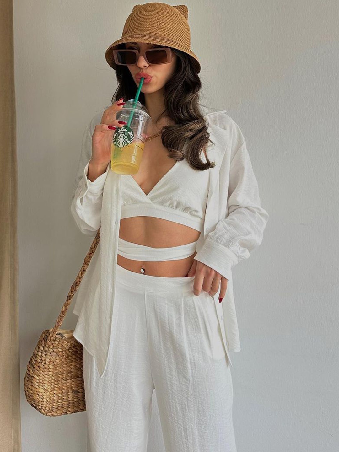 

MIAKEE White Top, Shirt With Palazzo Co-Ords