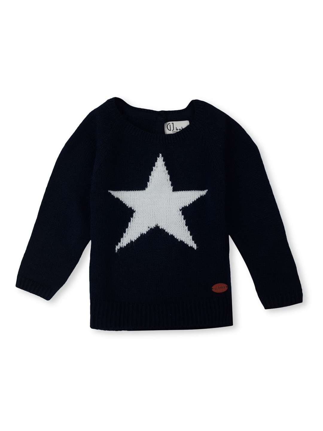 

GJ baby Boys Self Design Round Neck Full Sleeves Woollen Pullover, Navy blue