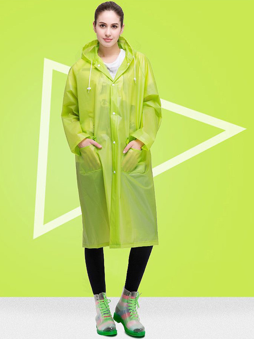 

Alexvyan Hooded Waterproof Rain Jacket, Green