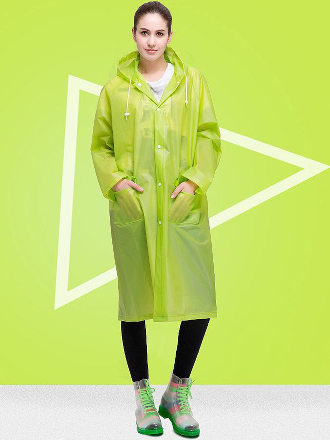 

Alexvyan Hooded Waterproof Rain Jacket, Green