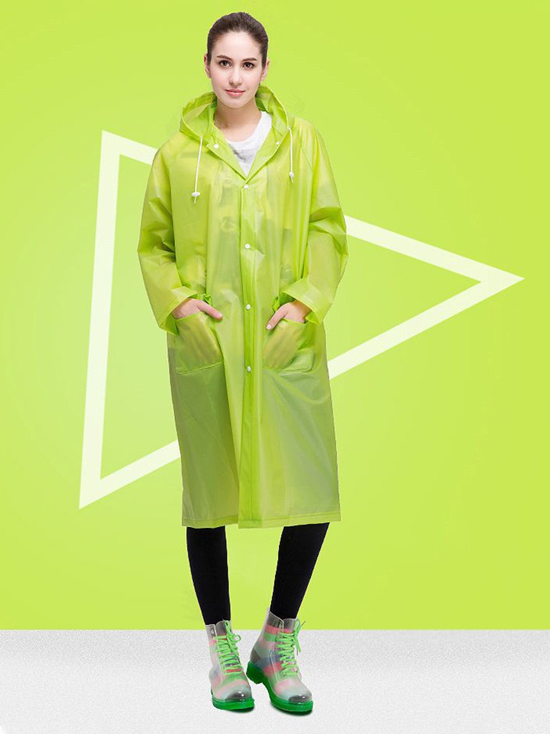 

Alexvyan Hooded Waterproof Rain Jacket, Green