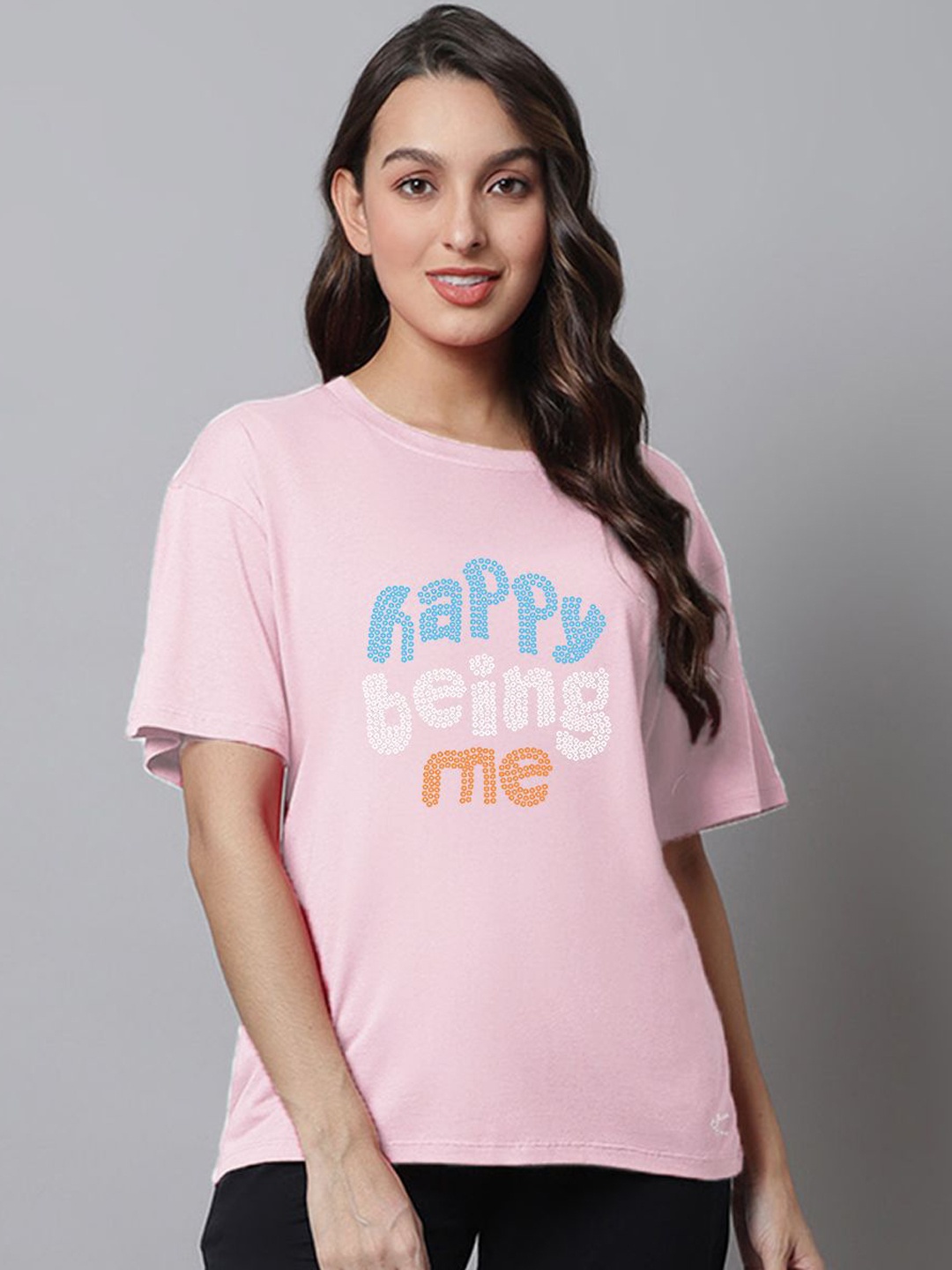 

Kanvin Printed Pure Cotton Lounge Tshirts, Pink