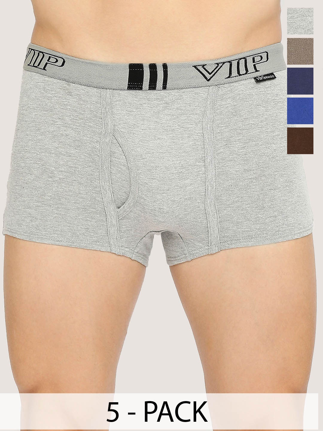 

VIP Pack Of 5 Men Cotton Breathibility Trunks VP-MI-TR-BRDPL-10P-PO4-95, Blue