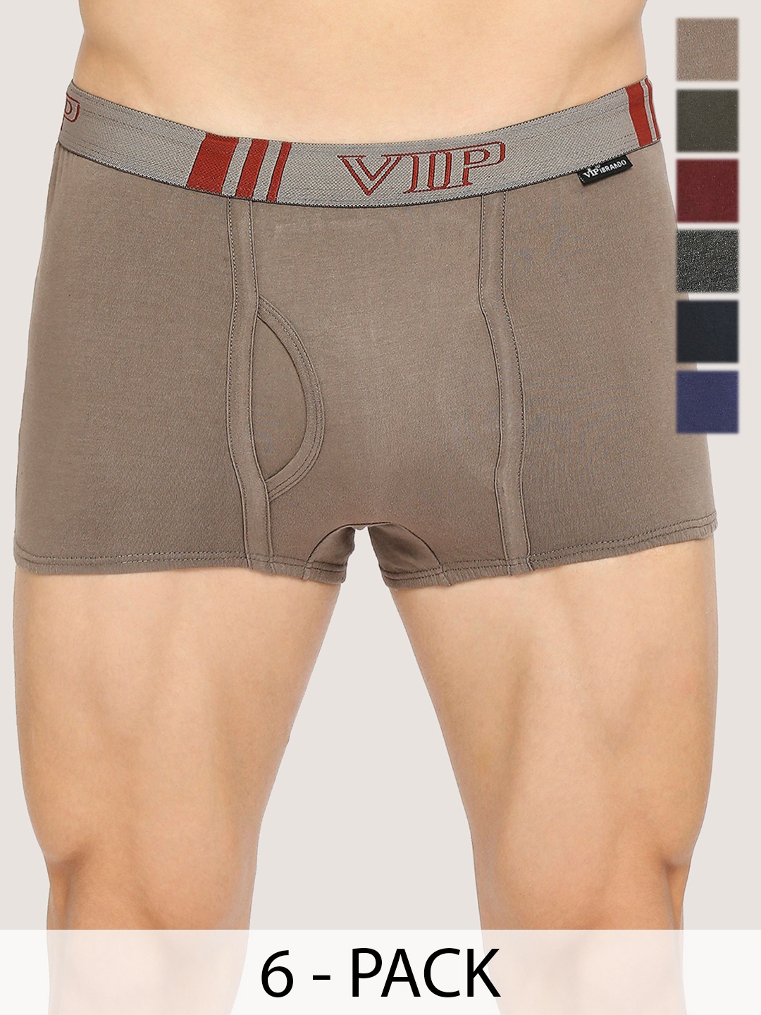 

VIP Men Pack Of 6 Snug Fit Breathability Trunks VP-MI-TR-BRDPL-10P-PO3-80, Navy blue