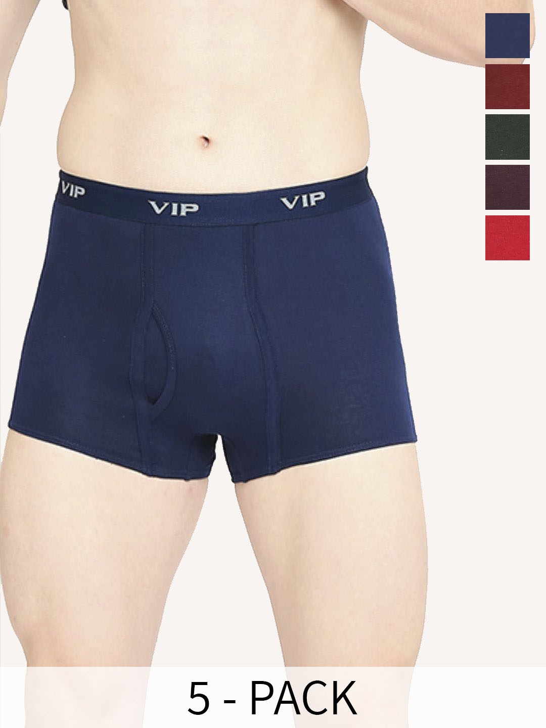 VIP Pack Of 4 Snug Fit Breathability Trunks VP-MI-TR-PUNCH-10P-PO4-110, Red