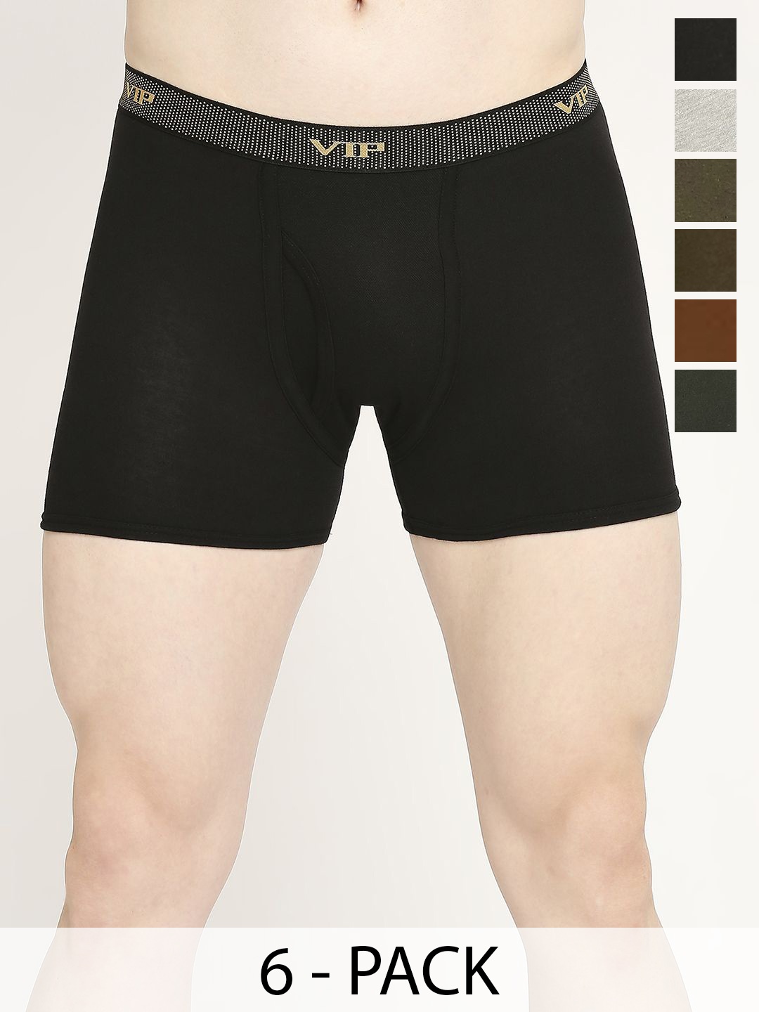 

VIP Men Pack Of 6 Snug Fit Breathability Trunks VP-MI-TR-FRESH-10P-PO2-80, Grey