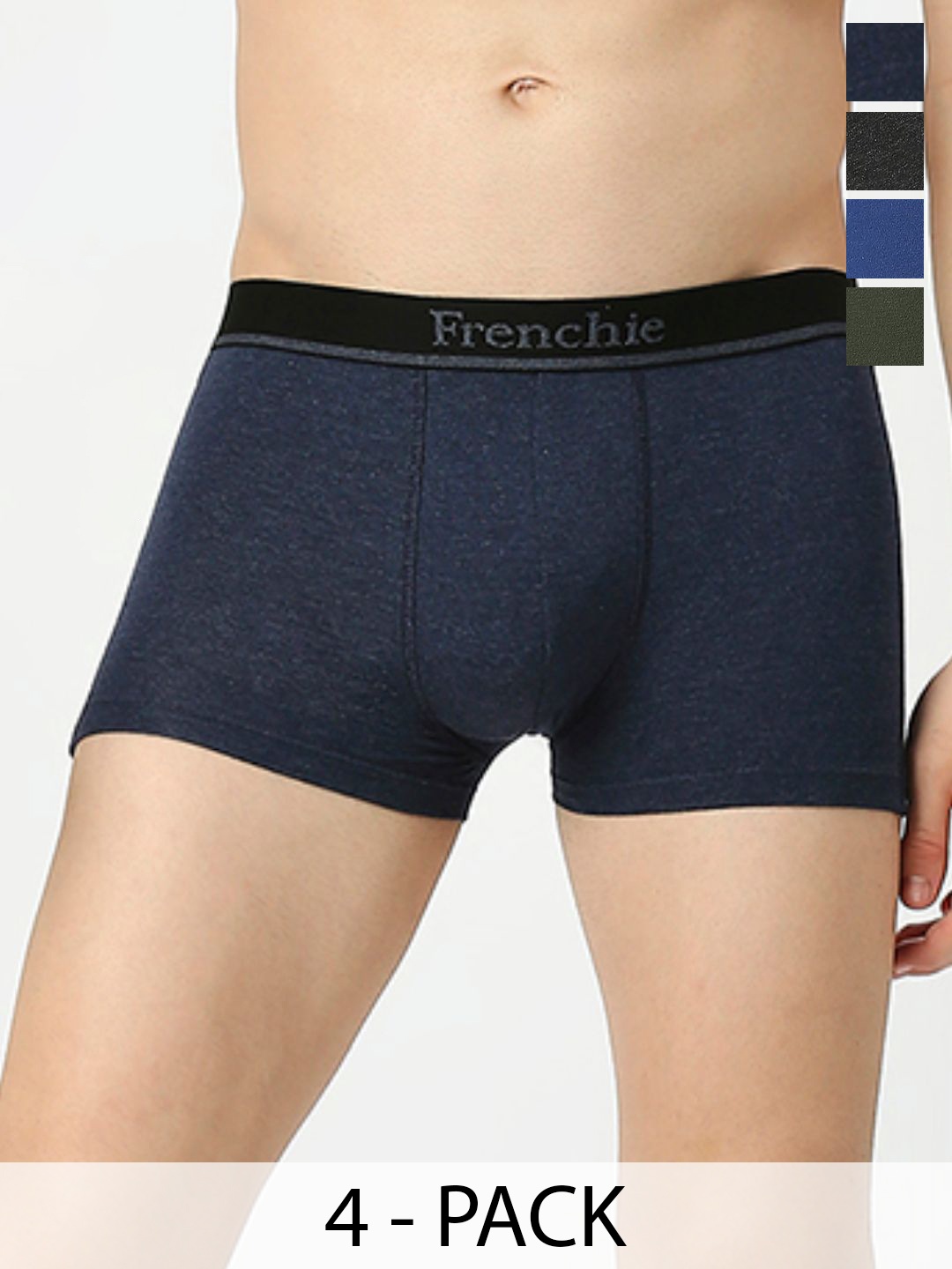 

FRENCHIE Pack Of 4 Assorted Breathability Trunks FR-MI-TR-ELMTS-2X5-PO4-XL, Navy blue