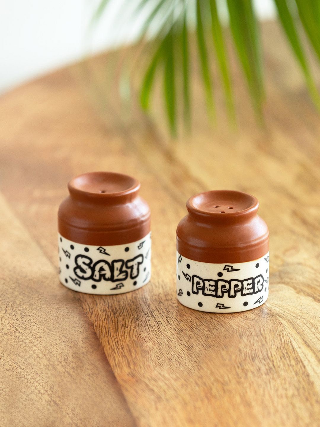 

ExclusiveLane Brown & White 2 Pieces Ceramic Salt and Pepper Shakers