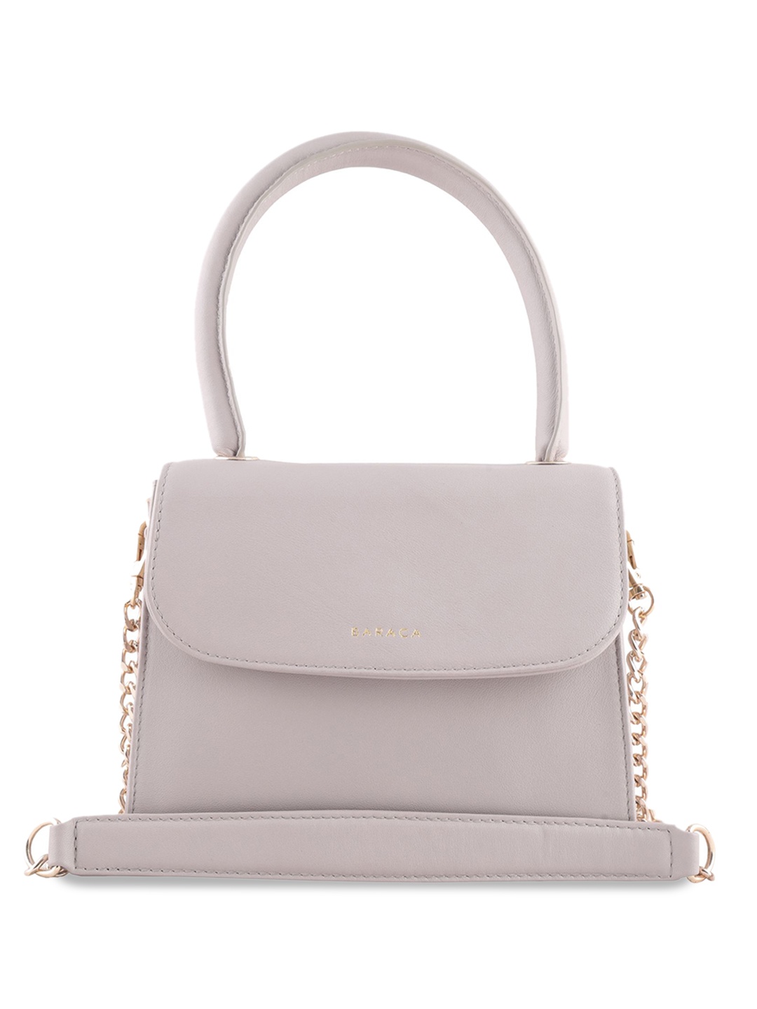 

Baraca Leather Structured Handheld Bag, Off white