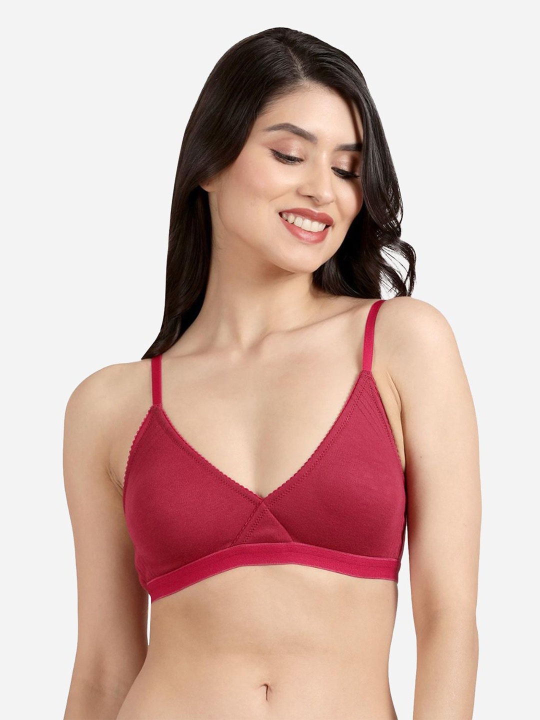 

Susie Solid Medium Coverage Bra PC1003-Sangria, Red