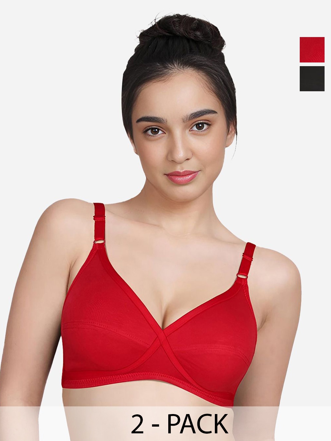 

Susie Pack Of 2 Medium Coverage Everyday Bra, Red