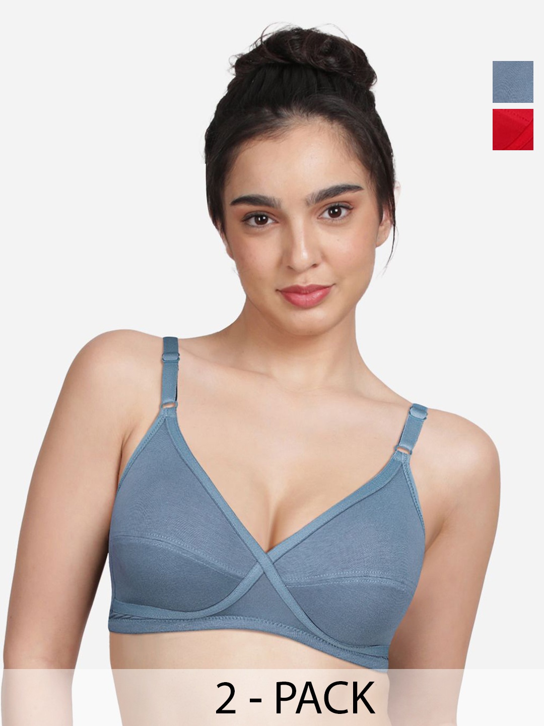 

Susie Pack Of 2 Medium Coverage Everyday Bra, Red