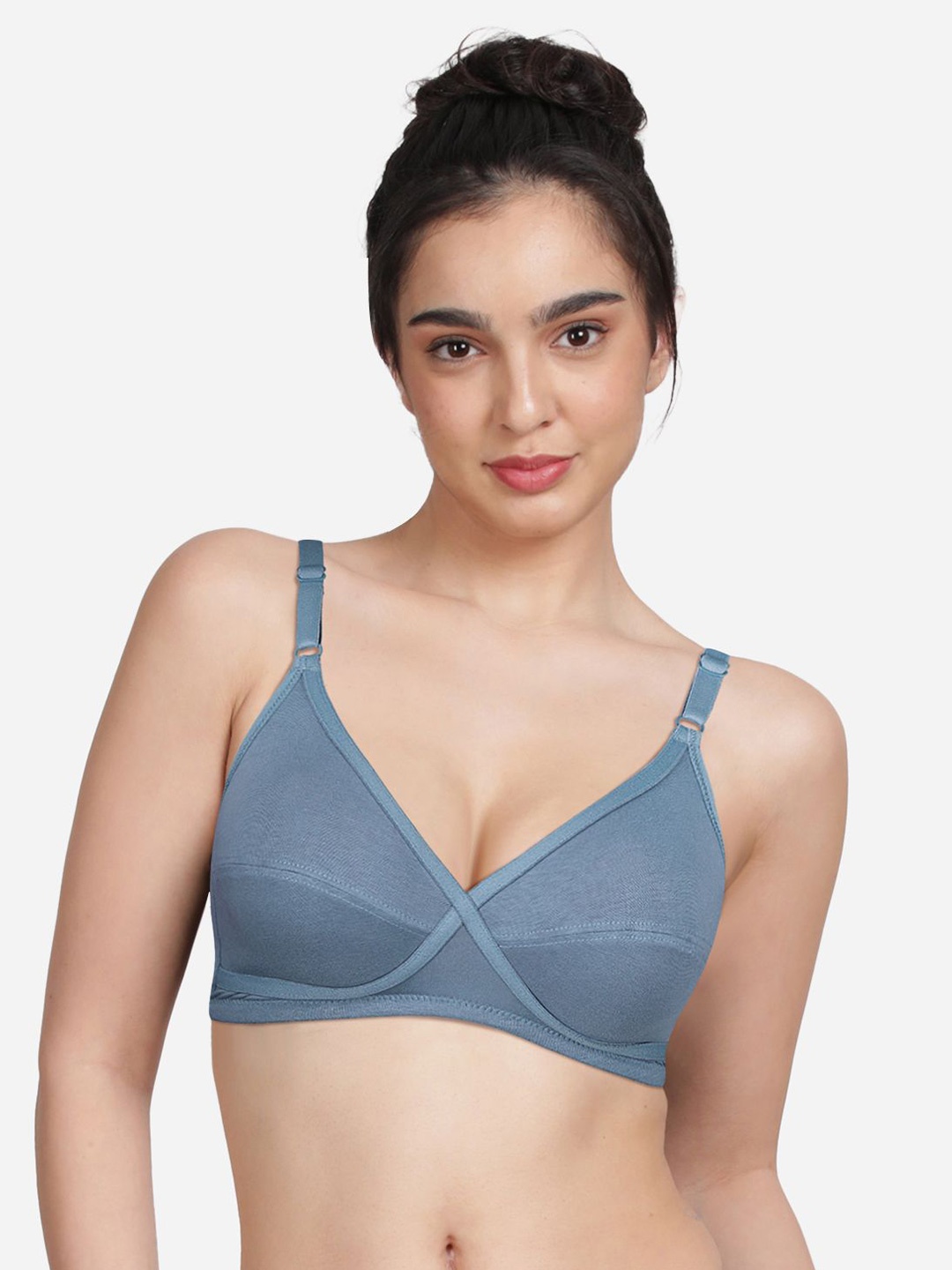 

Susie Women Medium Coverage Cut and Sew Non Padded Bra, Grey