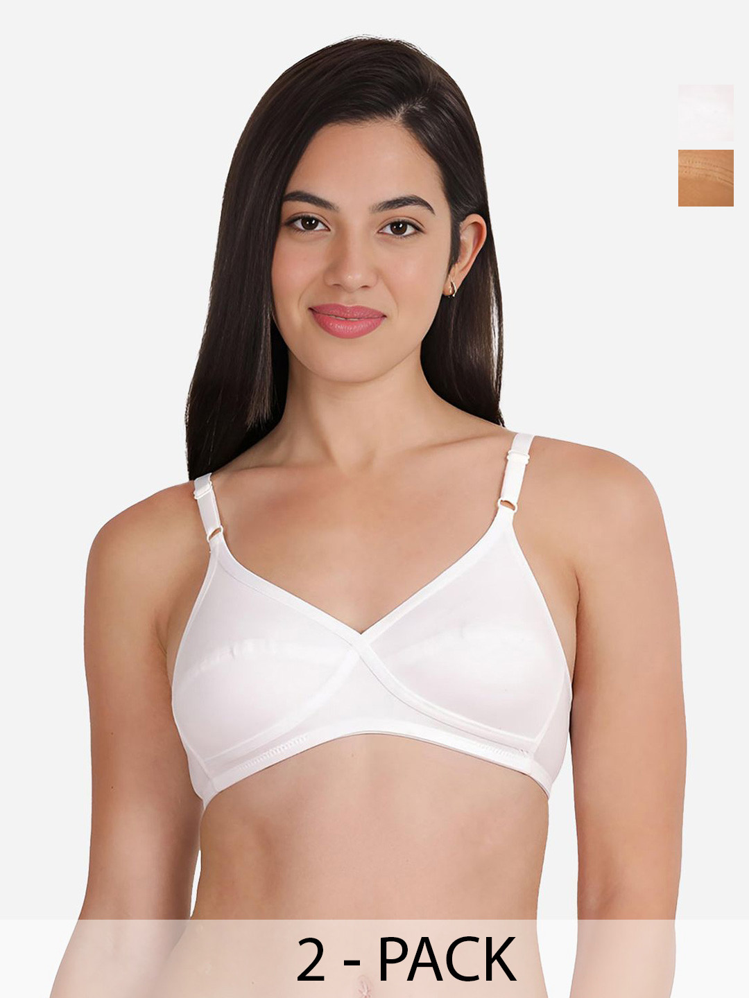

Susie Bra Pack Of 2 Women Cotton Everyday Medium Coverage Bra, White