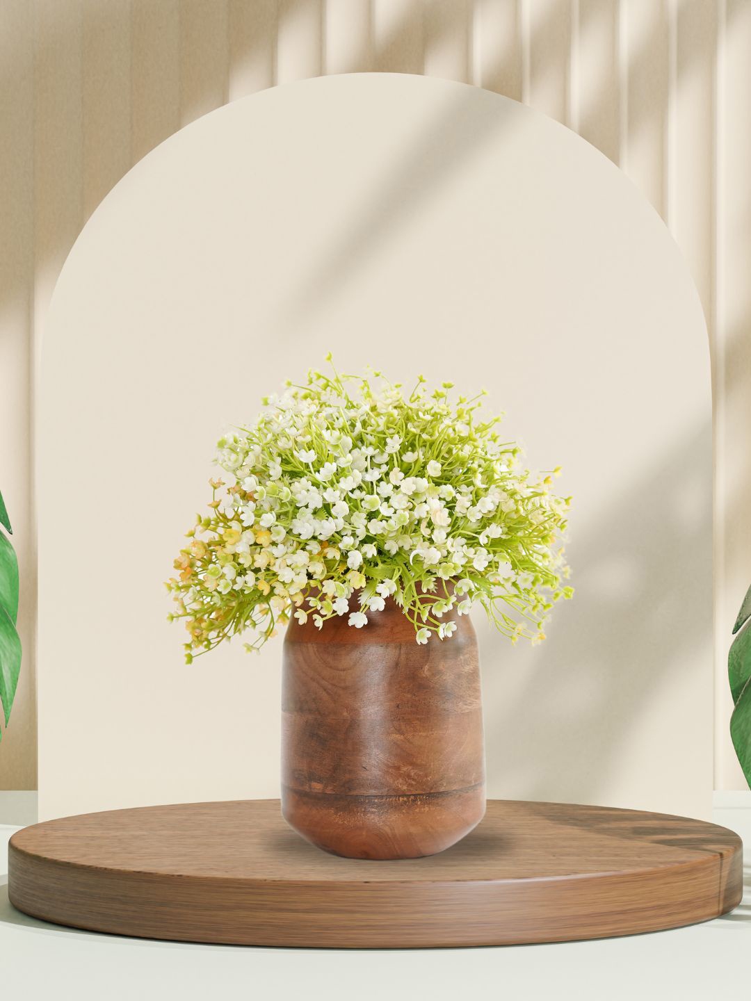 

BEHOMA Coffee Brown Wooden Cylindrical Flower Vase