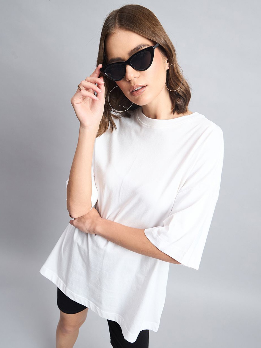 

98 Degree North Women Pure Cotton T-shirt, Off white