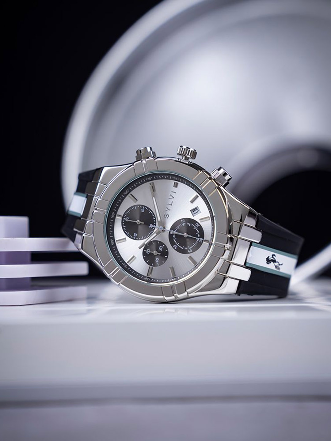 

Sylvi Men Dial & Bracelet Style Straps Analogue Multi Function Watch NTR-SILVER, White