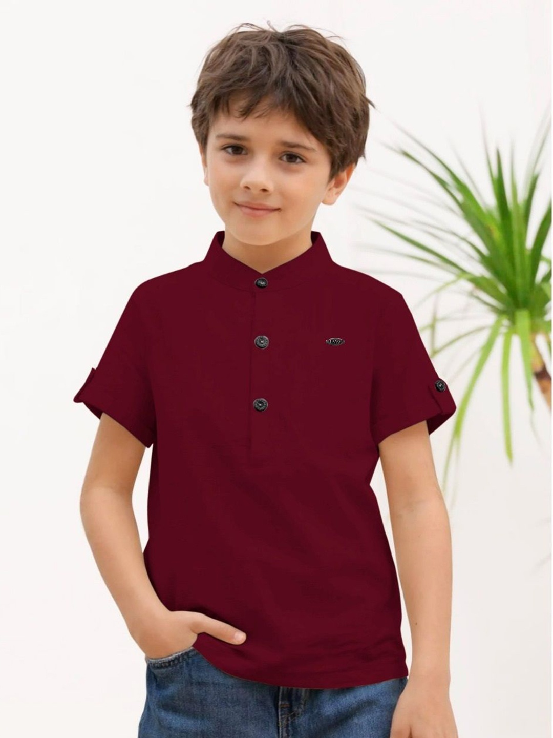 

BAESD Boys Original Semi Sheer Formal Shirt, Maroon