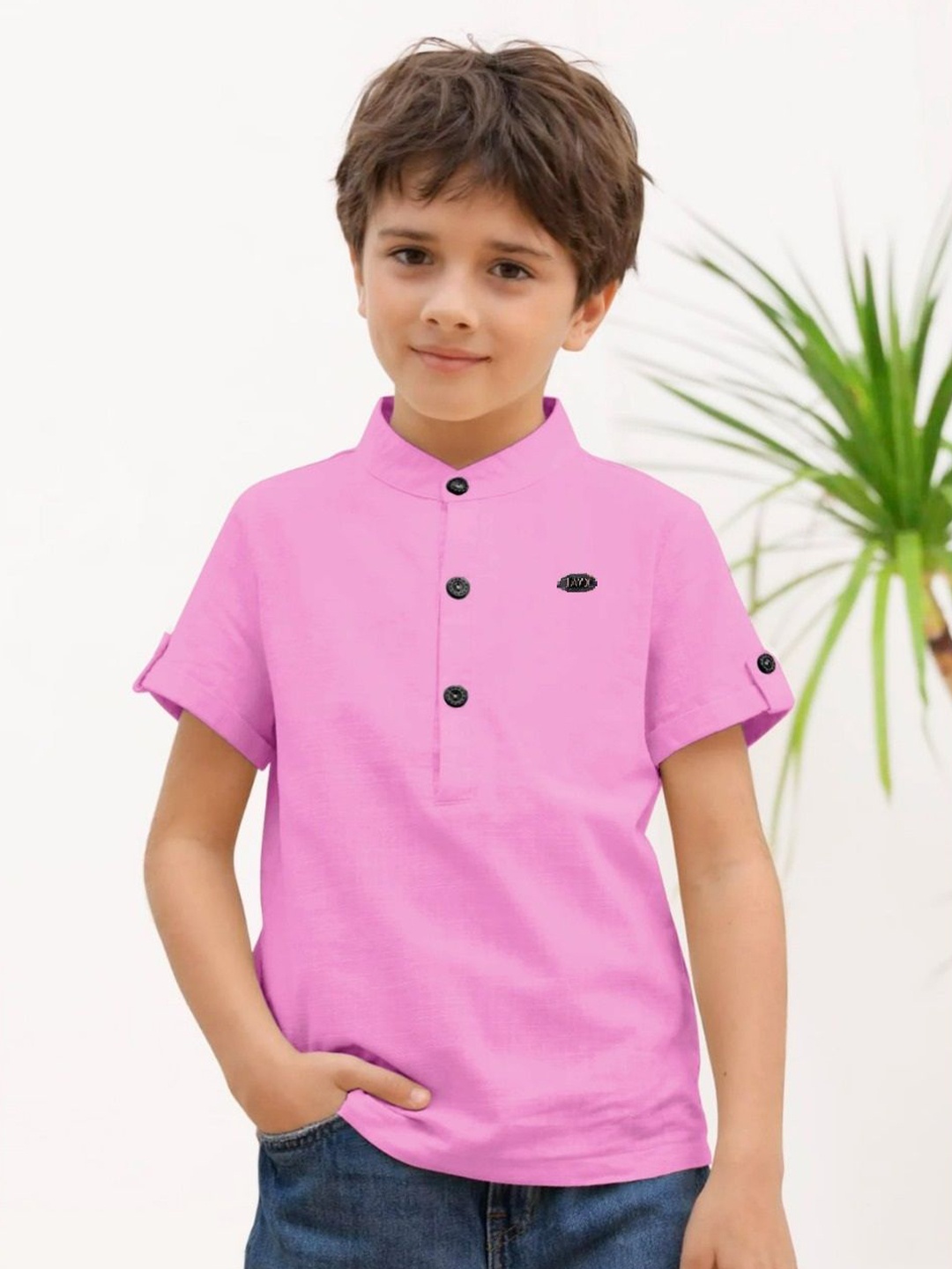 

BAESD Boys Original Solid Casual Shirt, Pink