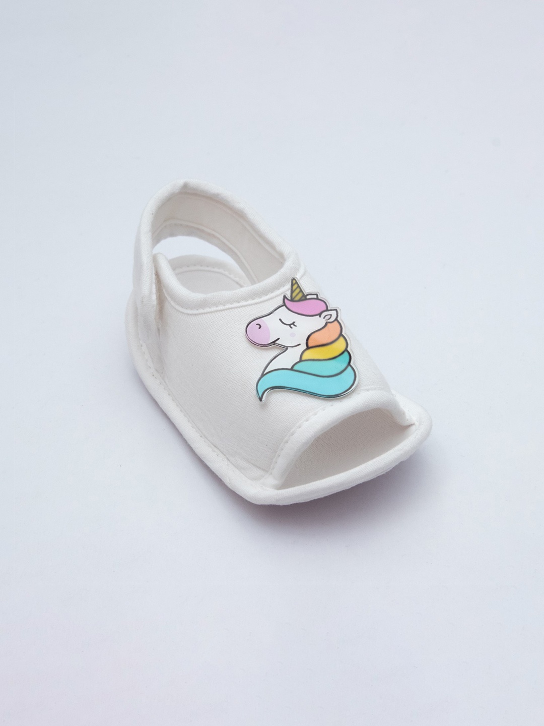 

BAESD Girls Printed Cotton Booties, White