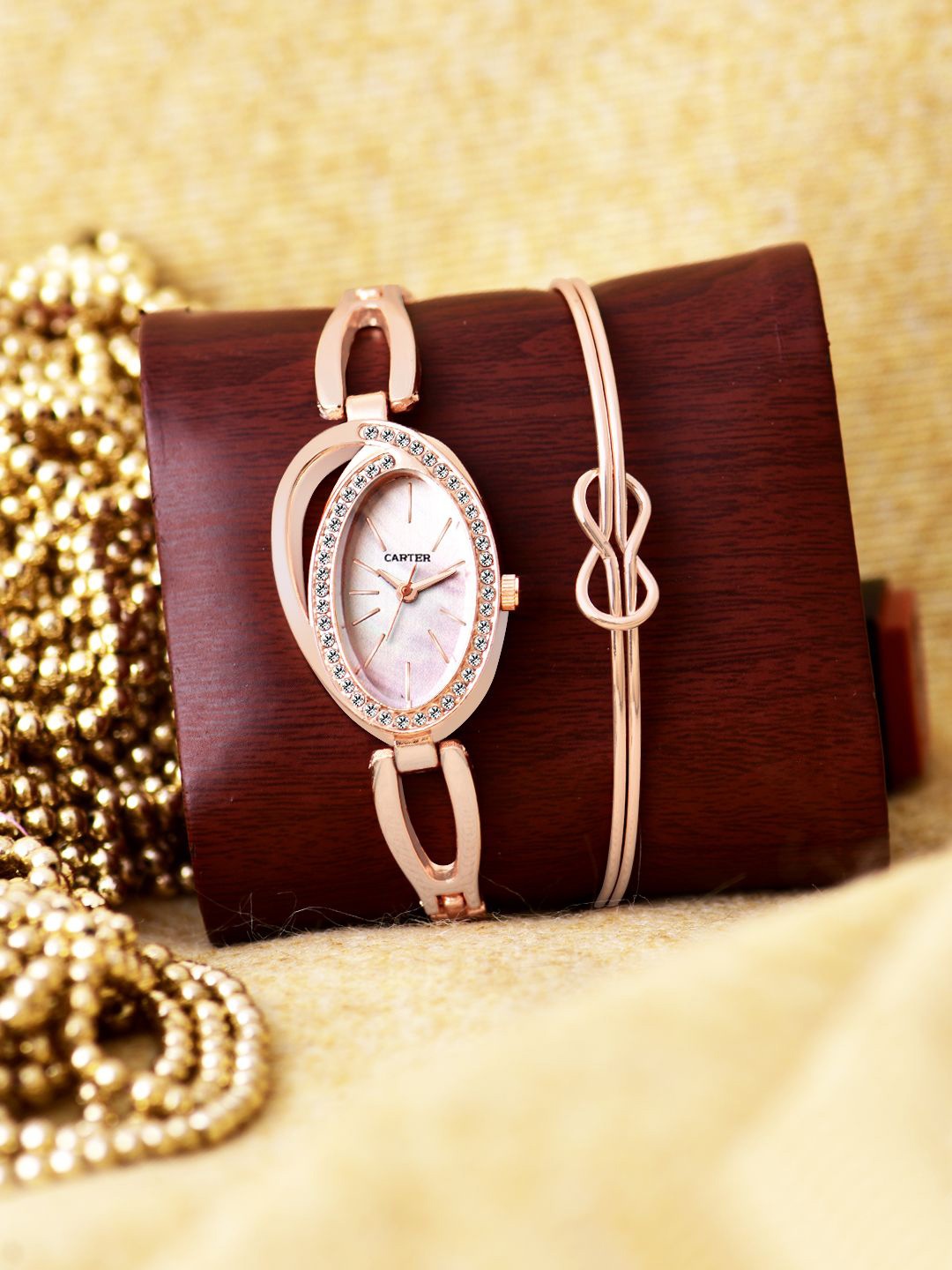 

Sandy D Carter Set Of 2 Watch Gift Set, Rose gold