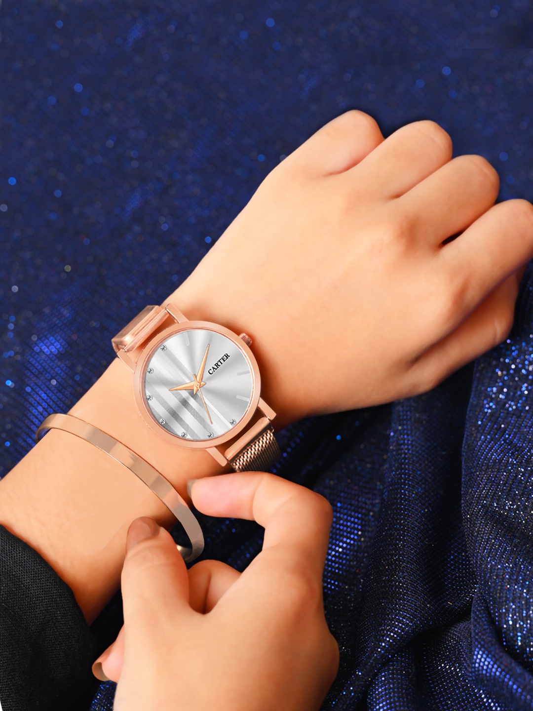 

Sandy D Carter Set Of 2 Watch Gift Set, Rose gold