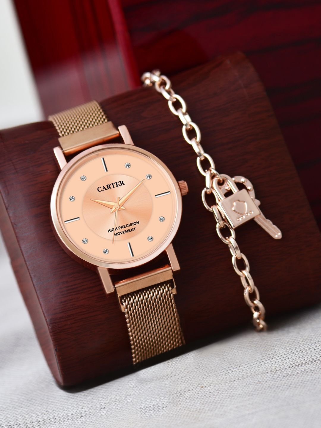 

Sandy D Carter Set Of 2 Watch Gift Set, Rose gold
