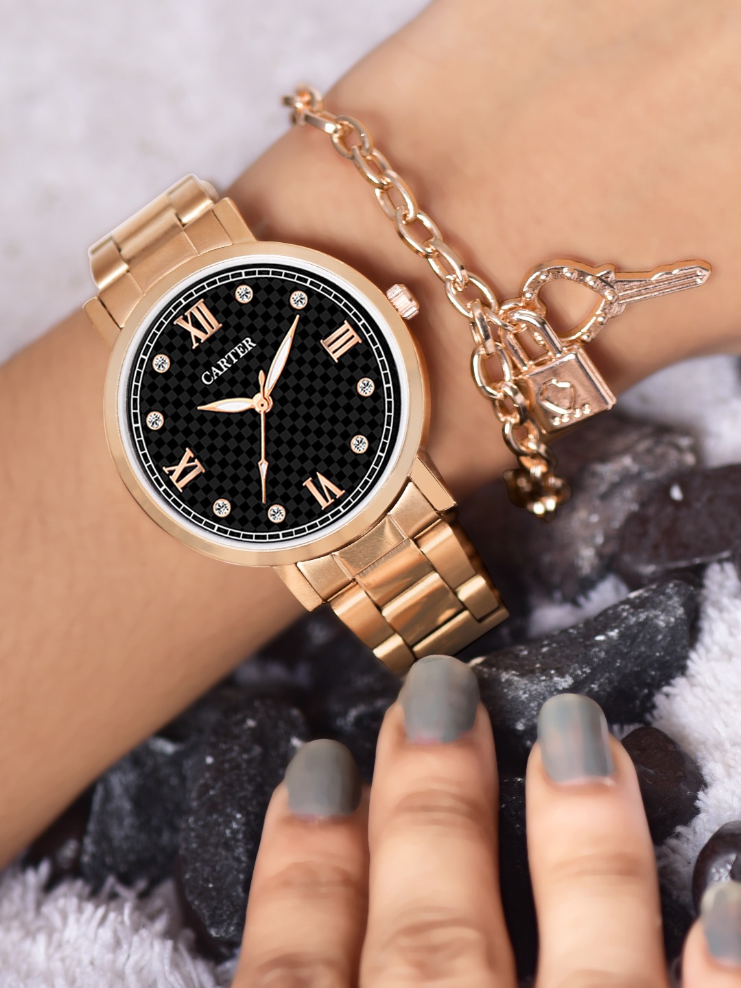 

Sandy D Carter Set Of 2 Watch Gift Set, Rose gold