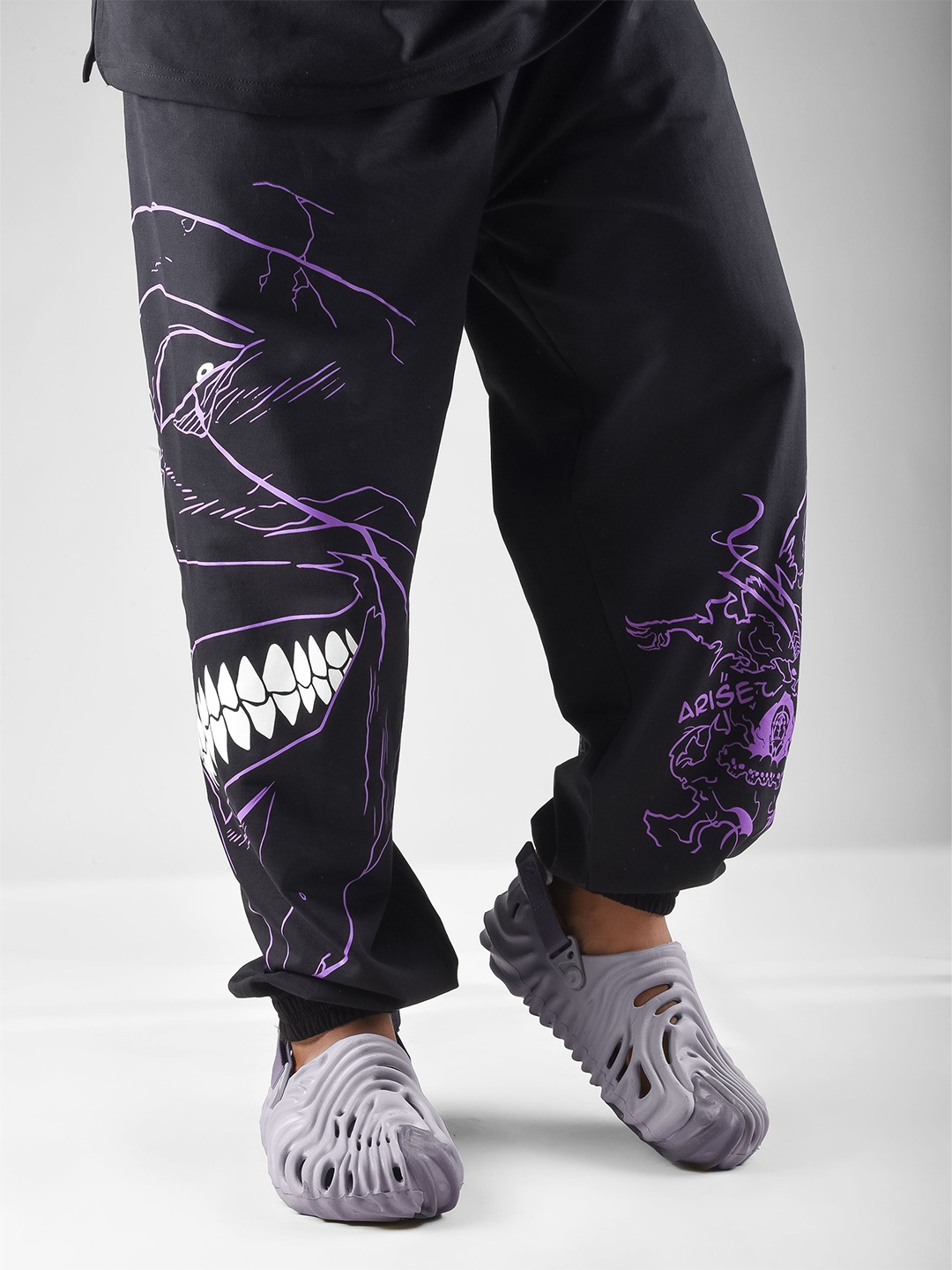 

COMICSENSE Men Solo Leveling Anime Printed S Rank Baggy Fit Jogger Track Pant, Black