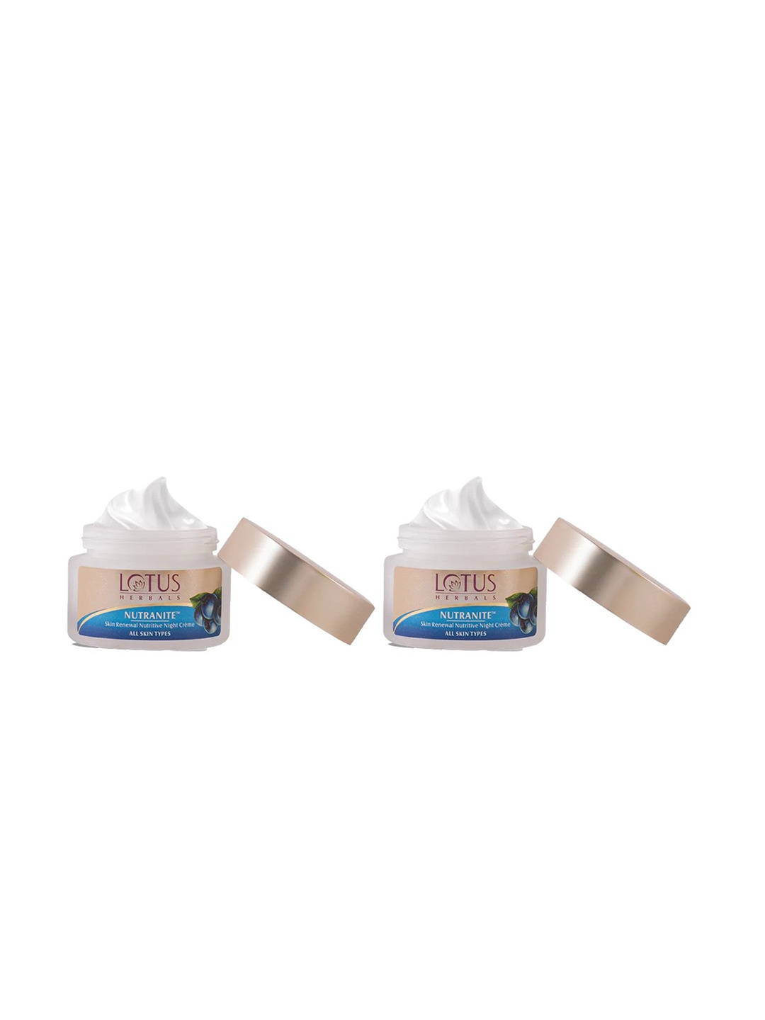 

Lotus Herbals Nutranite Set Of 2 Skin Renewal Nutritive Night Cream - 50g Each, Blue