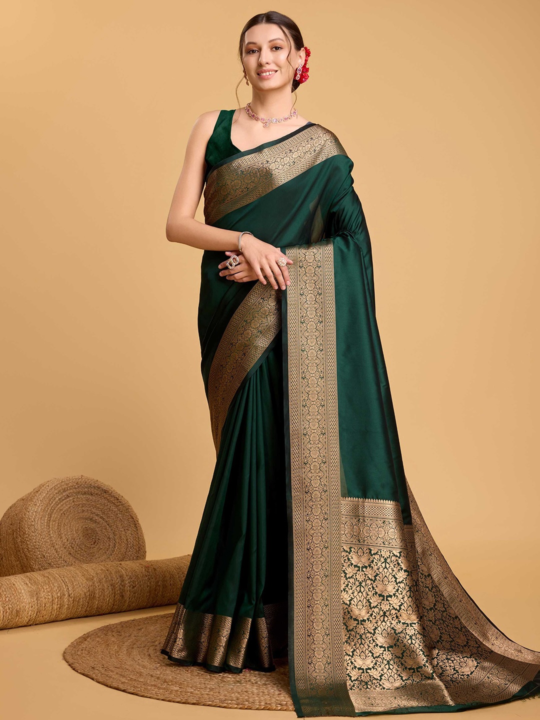 

Panzora Zari Banarasi Saree, Green