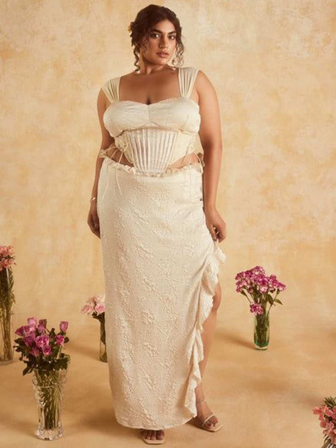 

Lea Clothing Co. Women Self Design Corset, White