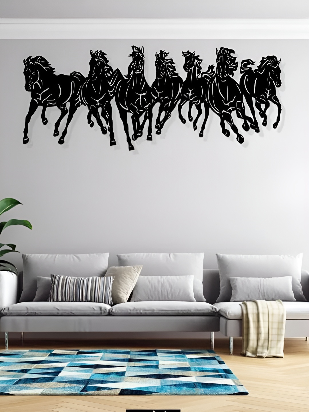 

ARTROOMS Black Cavalli Horses Wall Decor