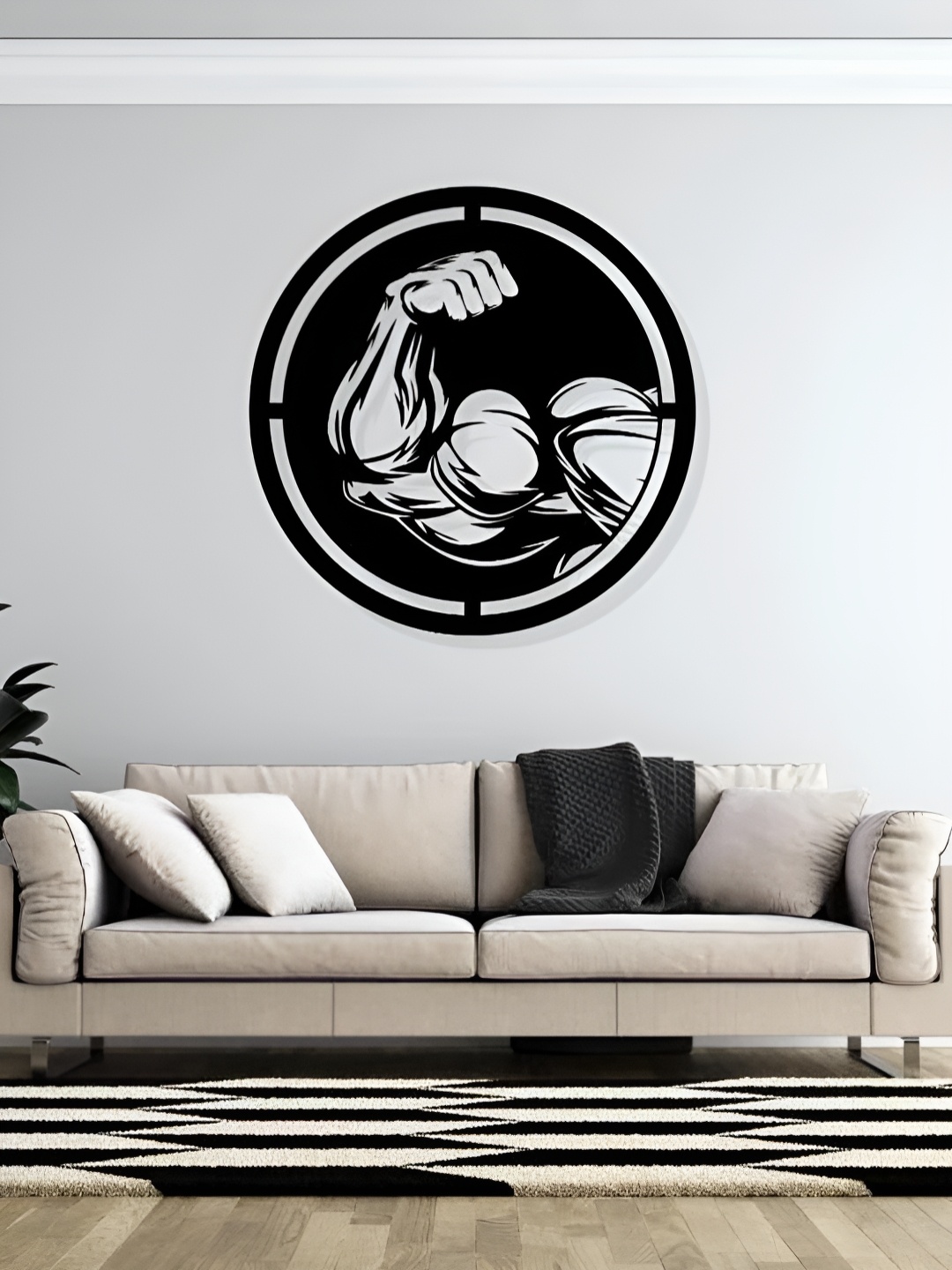 

ARTROOMS Black Bicep Muscle Bodybuilding Metal Wall Hanging