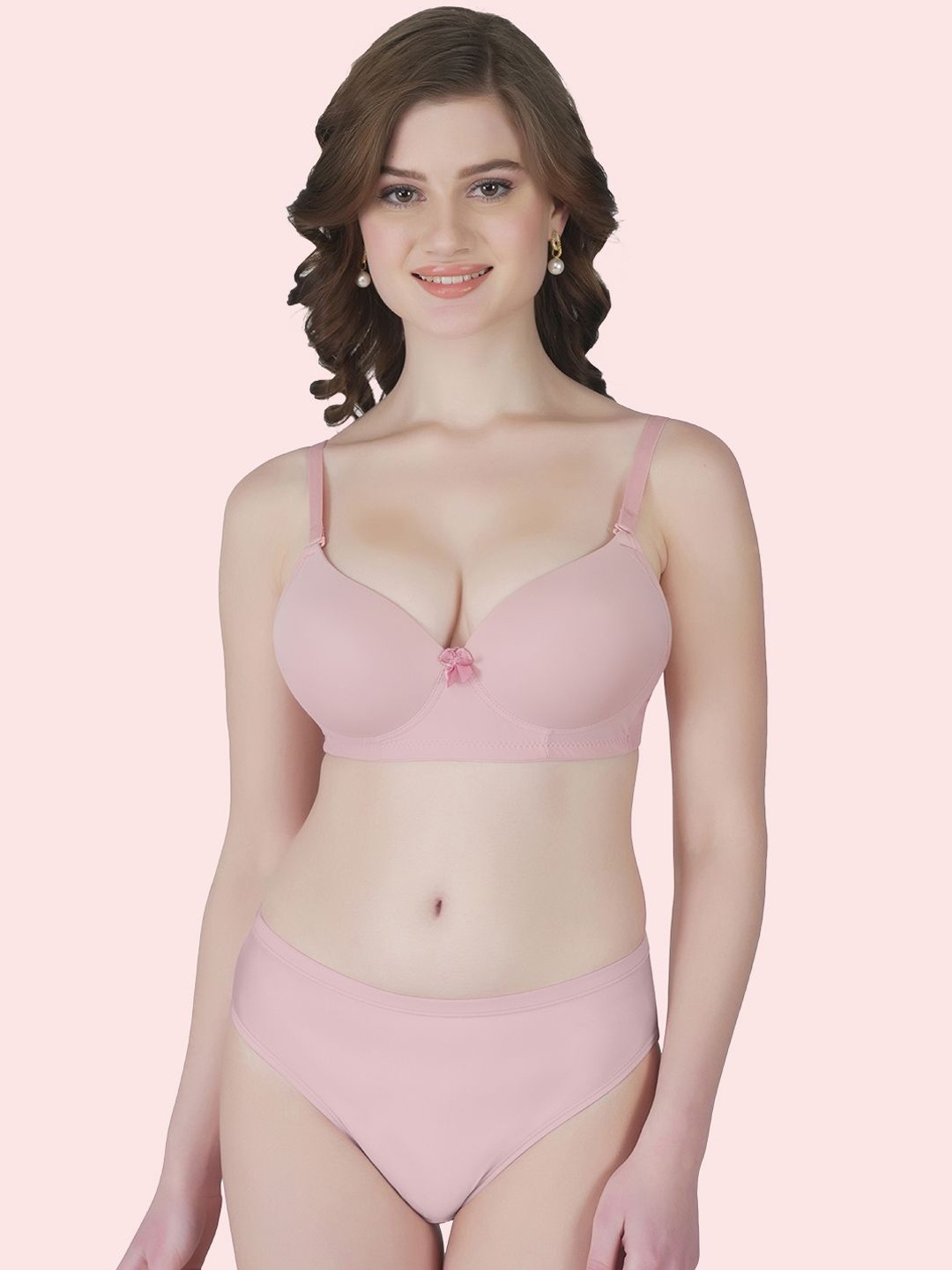 

Tweens Heavily Padded Push-Up Bra & Panty Lingerie Set, Rose
