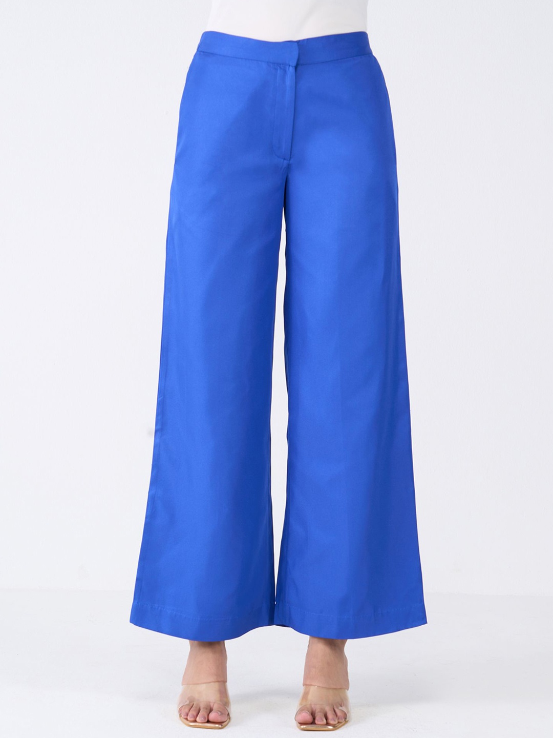 

SALT ATTIRE Women High-Rise Trousers, Blue