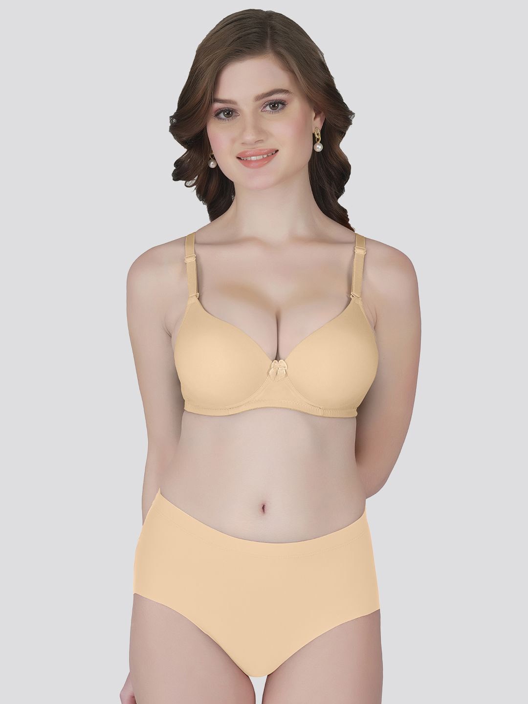 

Tweens Women Heavily Padded Lingerie Set, Beige