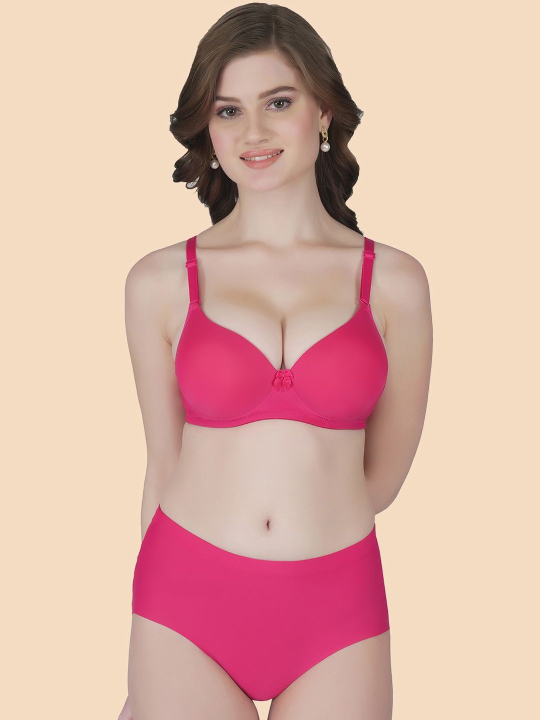 

Tweens Women Heavily Padded Lingerie Set, Pink