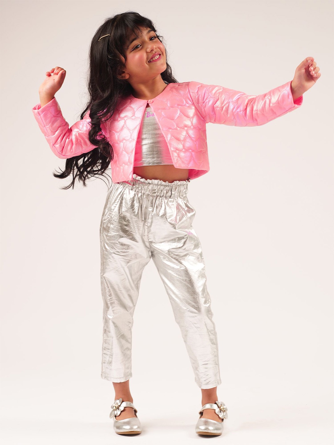 

LIL DRAMA Girls Embellished Party Shrug, Pink