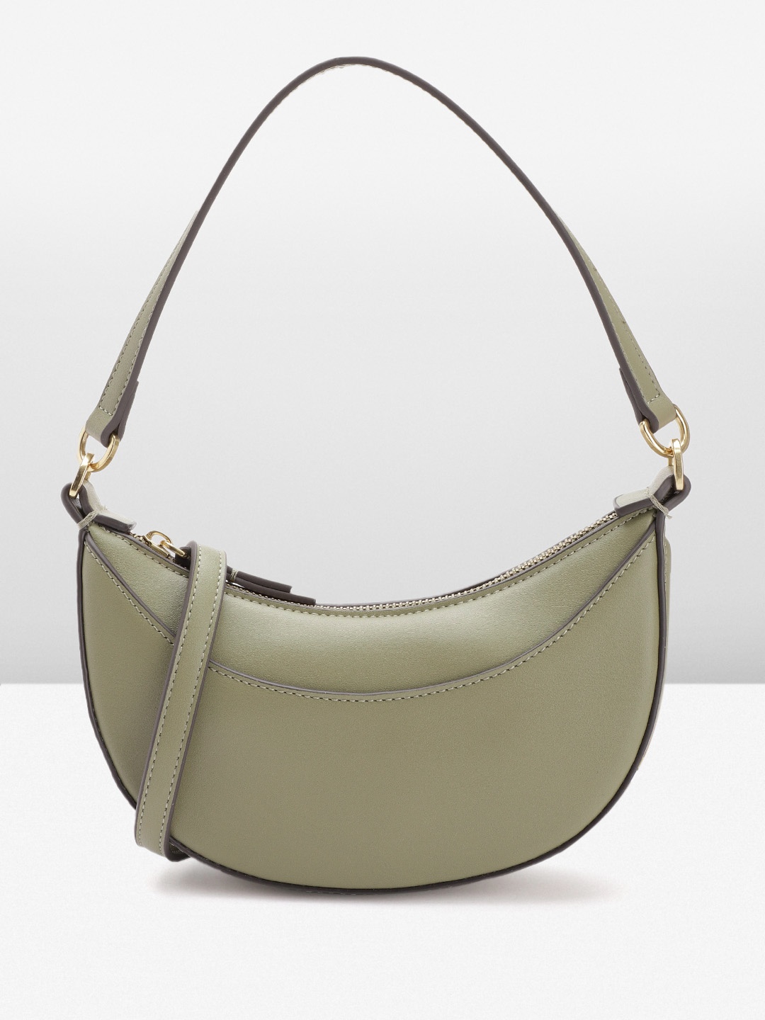 

MANGO Half Moon Shoulder Bag, Olive