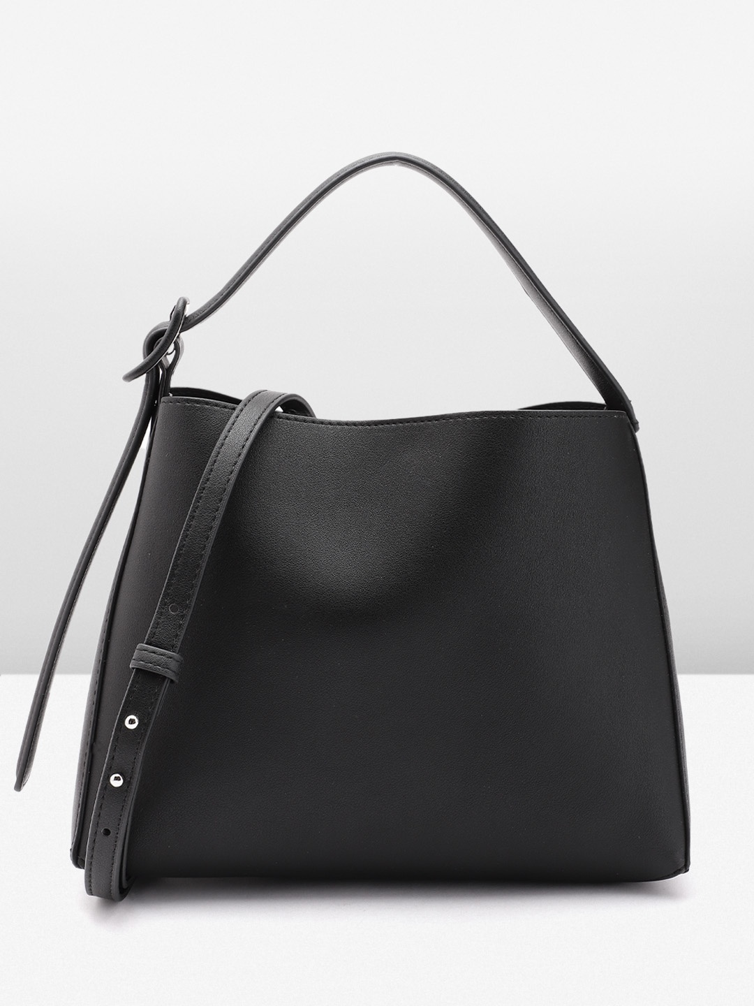 

MANGO Structured Handheld Bag With Buckle, Black